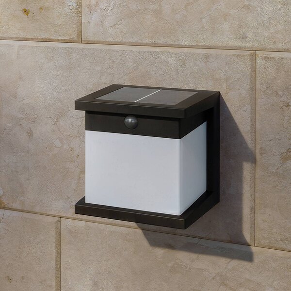 Philips Lampada da parete a LED e solare Diara, nera, con sensore, IP44 Diara, Nero, Plastica, Applique da esterni