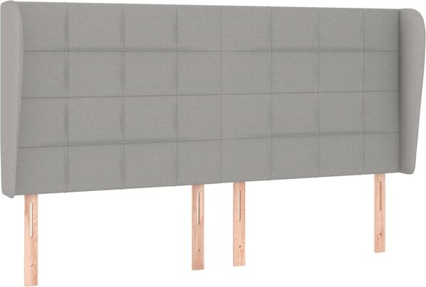 Testiera ad Orecchio Grigio Chiaro 203x23x118/128 cm in Tessuto