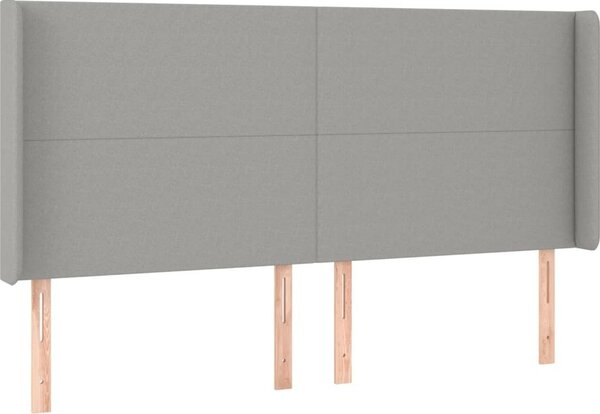 Testiera ad Orecchio Grigio Chiaro 163x16x118/128 cm in Tessuto