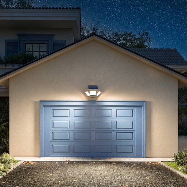 Philips Lampada LED solare Zyren, bianca, 3.000 K, con sensore, IP65 Zyren, Bianco / Opale, Plastica, Applique da esterni