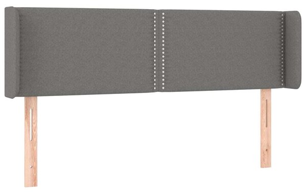 Testiera ad Orecchio Grigio Scuro 147x16x78/88 cm in Tessuto