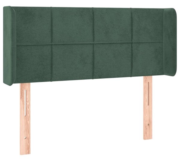 Testiera ad Orecchio Verde Scuro 103x16x78/88 cm in Velluto