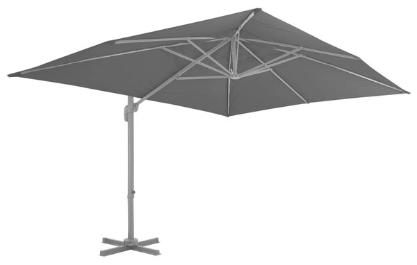 Ombrellone da giardino a sbalzo con palo in alluminio 400x300 cm antracite
