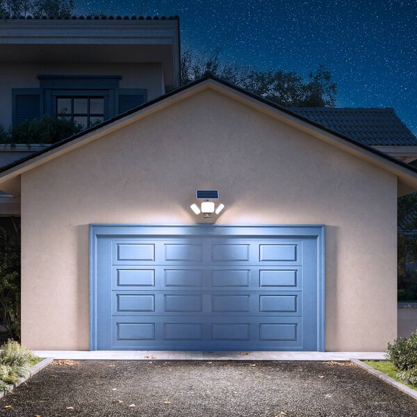 Philips Lampada LED solare Zyren, bianca, 5.000 K, con sensore, IP65 Zyren, Bianco / Opale, Plastica, Applique da esterni