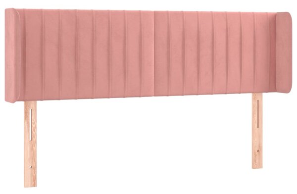 Testiera ad Orecchio Rosa 147x16x78/88 cm in Velluto