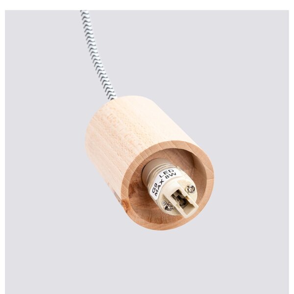 Lampada da parete bianca/di colore naturale in legno massiccio con alimentazione a corrente ø 12 cm Solum – Sollux