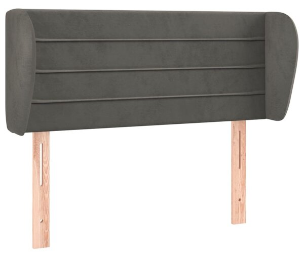 Testiera ad Orecchio Grigio Scuro 83x23x78/88 cm in Velluto