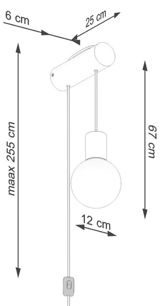 Lampada da parete bianca/di colore naturale in legno massiccio con alimentazione a corrente ø 12 cm Solum – Sollux