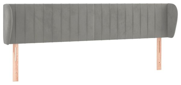 Testiera ad Orecchio Grigio Chiaro 183x23x78/88 cm in Velluto