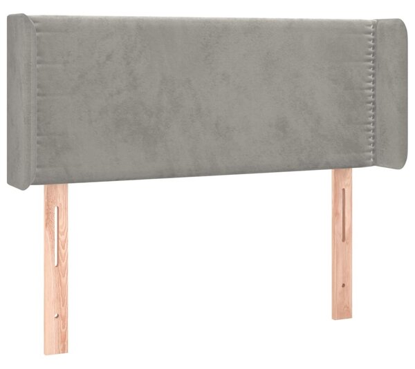 Testiera ad Orecchio Grigio Chiaro 83x16x78/88 cm in Velluto