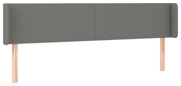 Testiera ad Orecchio Grigio Scuro 183x16x78/88 cm in Tessuto