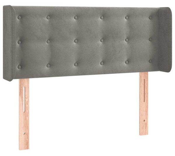 Testiera ad Orecchio Grigio Chiaro 93x16x78/88 cm in Velluto