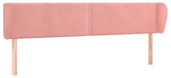 Testiera ad Orecchio Rosa 163x23x78/88 cm in Velluto