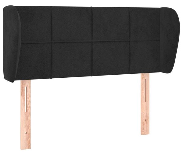 Testiera ad Orecchio Nera 83 x 23 x 78/88 cm in Velluto