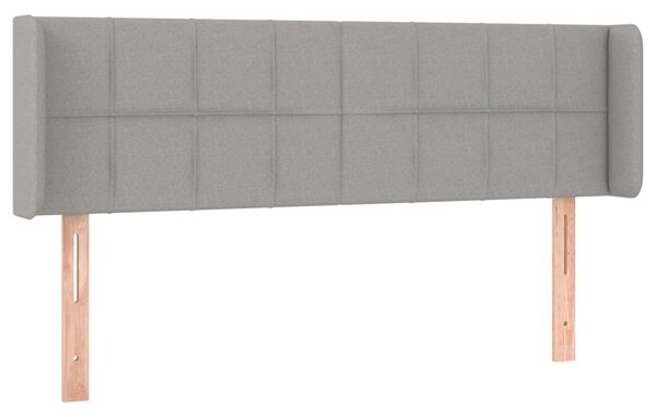 Testiera ad Orecchio Grigio Chiaro 147x16x78/88 cm in Tessuto