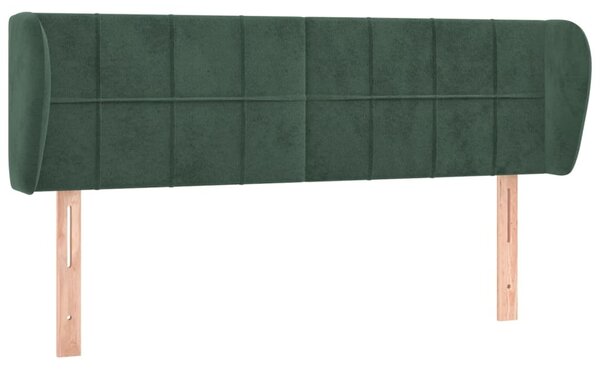 Testiera ad Orecchio Verde Scuro 147x23x78/88 cm in Velluto