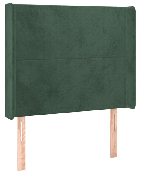 Testiera ad Orecchio Verde Scuro 83x16x118/128 cm in Velluto