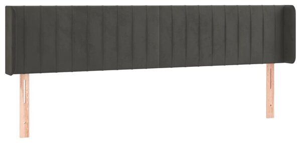 Testiera ad Orecchio Grigio Scuro 163x16x78/88 cm in Velluto