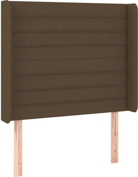 Testiera ad Orecchio Marrone Scuro 83x16x118/128 cm in Tessuto