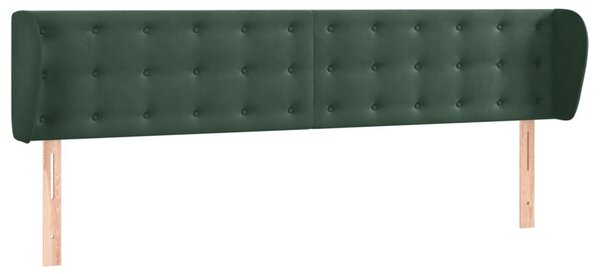 Testiera ad Orecchio Verde Scuro 203x23x78/88 cm in Velluto
