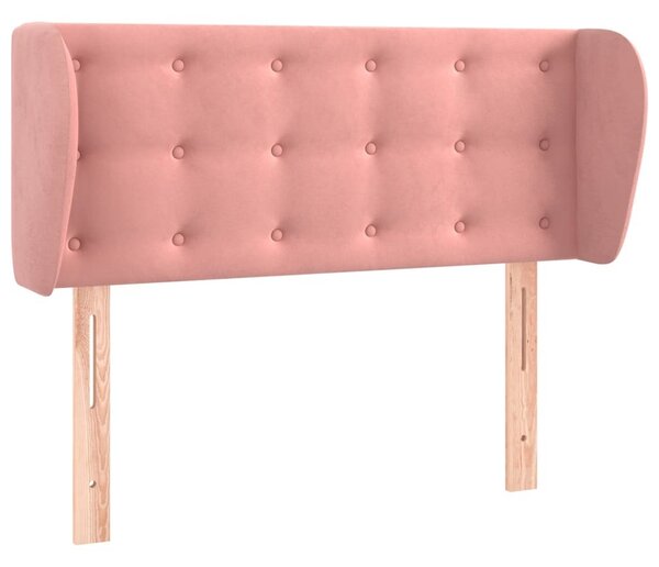 Testiera ad Orecchio Rosa 83x23x78/88 cm in Velluto