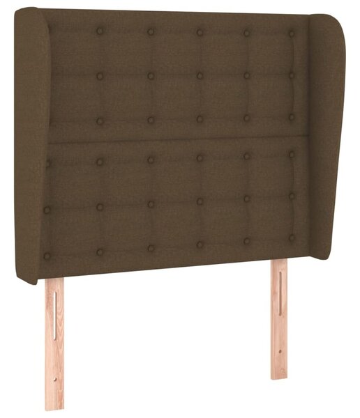 Testiera ad Orecchio Marrone Scuro 103x23x118/128 cm in Tessuto