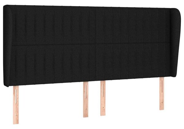 Testiera ad Orecchio Nera 183x23x118/128 cm in Tessuto