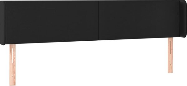 Testiera ad Orecchio Nera 183x16x78/88 cm in Pelle finta