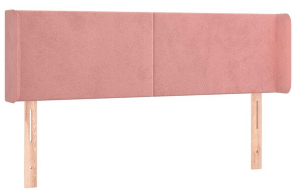 Testiera ad Orecchio Rosa 147x16x78/88 cm in Velluto