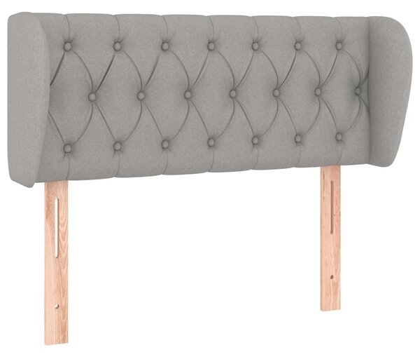 Testiera ad Orecchio Grigio Chiaro 103x23x78/88 cm in Tessuto