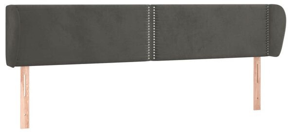 Testiera ad Orecchio Grigio Scuro 183x23x78/88 cm in Velluto