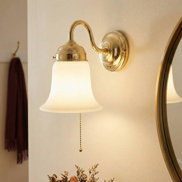 Berliner Messinglampen Applique da parete SIBILLE, dimmerabile, Ottone / Oro, Corridoio, Ottone, Applique