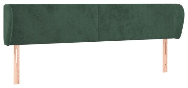 Testiera ad Orecchio Verde Scuro 203x23x78/88 cm in Velluto