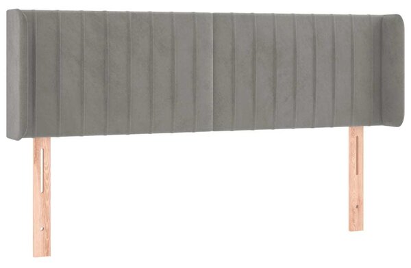 Testiera ad Orecchio Grigio Chiaro 147x16x78/88 cm in Velluto