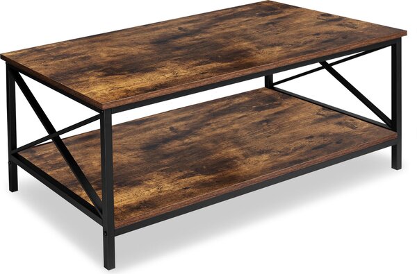 TAVOLO DA CAFFE' RUSTICO BASE DA CAFFE' IN METALLO 100x55 cm