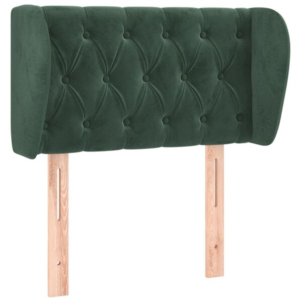 Testiera ad Orecchio Verde Scuro 83x23x78/88 cm in Velluto