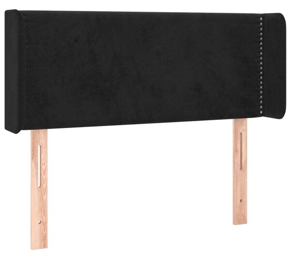 Testiera ad Orecchio Nera 103x16x78/88 cm in Velluto