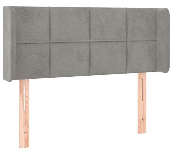 Testiera ad Orecchio Grigio Chiaro 93x16x78/88 cm in Velluto
