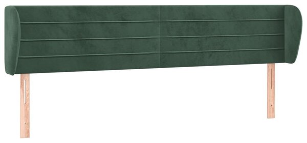 Testiera ad Orecchio Verde Scuro 163x23x78/88 cm in Velluto
