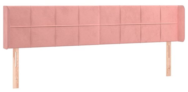 Testiera ad Orecchio Rosa 163x16x78/88 cm in Velluto