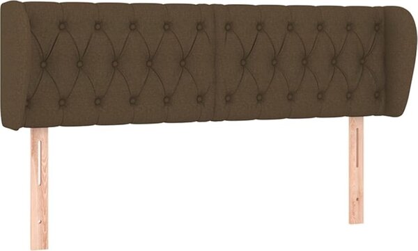 Testiera ad Orecchio Marrone Scuro 163x23x78/88 cm in Tessuto