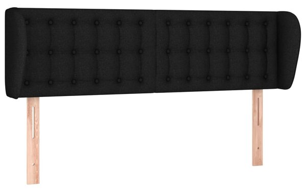 Testiera ad Orecchio Nera 147x23x78/88 cm in Tessuto