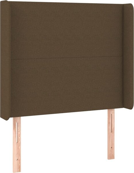 Testiera ad Orecchio Marrone Scuro 103x16x118/128 cm in Tessuto