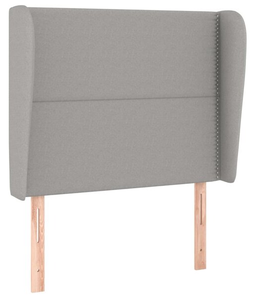 Testiera ad Orecchio Grigio Chiaro 103x23x118/128 cm in Tessuto