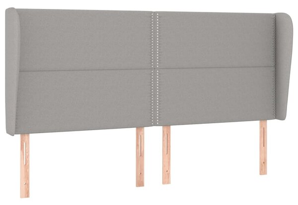 Testiera ad Orecchio Grigio Chiaro 203x23x118/128 cm in Tessuto