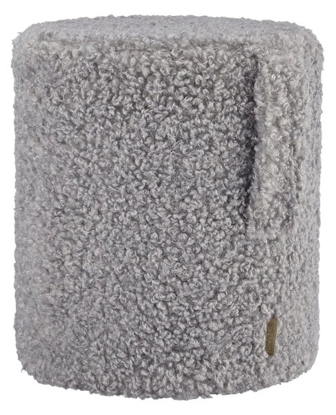 Poggiapiedi grigio con rivestimento in bouclé Teddy – Blomus