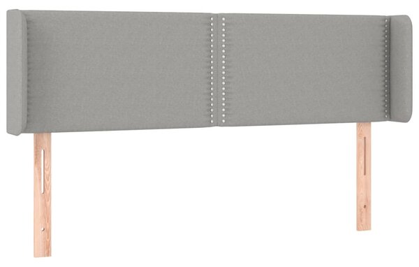 Testiera ad Orecchio Grigio Chiaro 147x16x78/88 cm in Tessuto