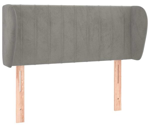 Testiera ad Orecchio Grigio Chiaro 83x23x78/88 cm in Velluto