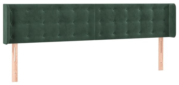 Testiera ad Orecchio Verde Scuro 203x16x78/88 cm in Velluto