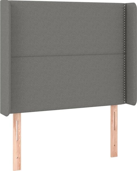 Testiera ad Orecchio GrigioScuro 103x16x118/128cm inTessuto